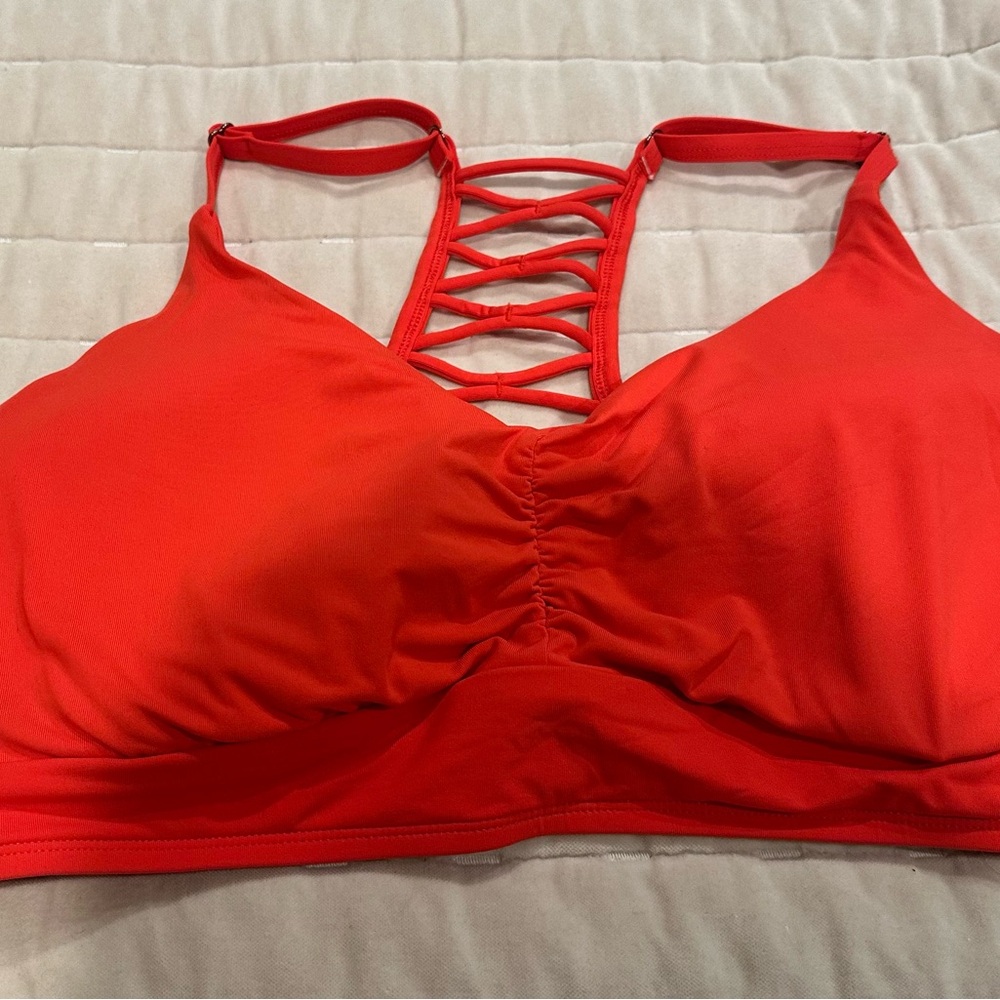Calia Strappy Back Swimsuit Top Red XL